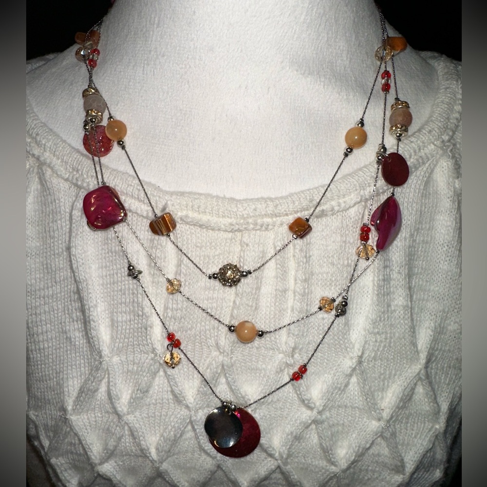 Layered pink necklace